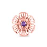 Amethyst Gemstone Solid 14k Rose Gold Ring