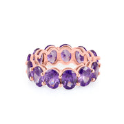 Amethyst Gemstone Solid 14k Rose Gold Ring