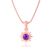 Amethyst Gemstone Solid 14k Rose Gold Pendant