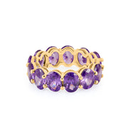 Amethyst Gemstone Solid 14k Yellow Gold Ring