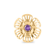 Amethyst Gemstone Solid 14k Yellow Gold Ring
