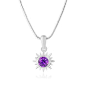 Amethyst Gemstone Solid 925 Sterling Silver Pendant