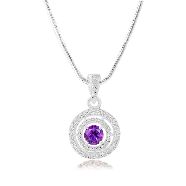 Amethyst Gemstone Solid 925 Sterling Silver Pendant