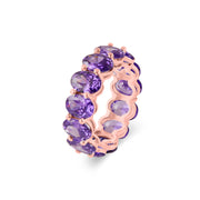 Amethyst Gemstone Solid 14k Rose Gold Ring