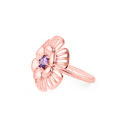 Amethyst Gemstone Solid 14k Rose Gold Ring