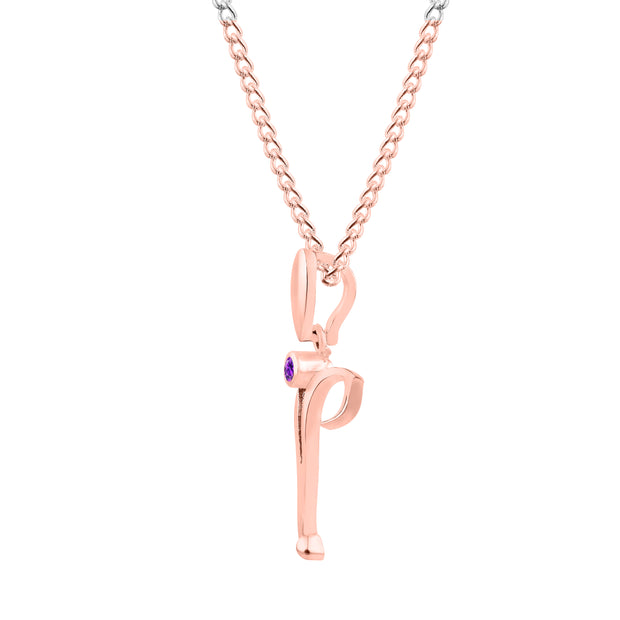 Amethyst Gemstone Solid 14k Rose Gold Lord Ganesha Pendant