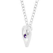Amethyst Gemstone Solid 925 Sterling Silver Heart Pendant