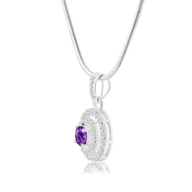 Amethyst Gemstone Solid 925 Sterling Silver Pendant