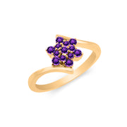 Amethyst Gemstone Solid 14k Yellow Gold Ring