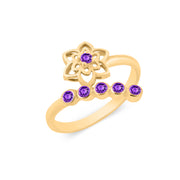 Amethyst Gemstone Solid 14k Yellow Gold Ring