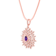Amethyst Gemstone Solid 14k Rose Gold Pendant