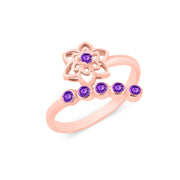 Amethyst Gemstone Solid 14k Rose Gold Ring