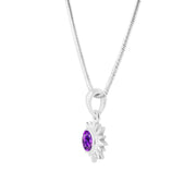 Amethyst Gemstone Solid 925 Sterling Silver Pendant