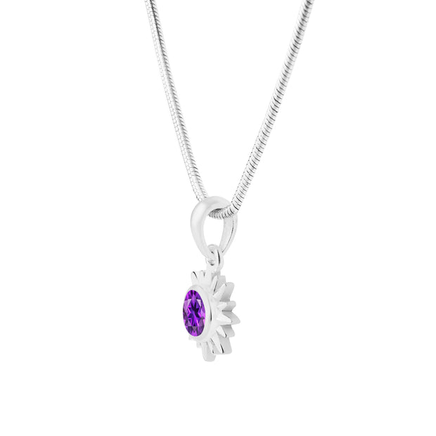 Amethyst Gemstone Solid 925 Sterling Silver Pendant