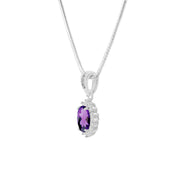 Amethyst Gemstone Solid 925 Sterling Silver Pendant