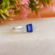 Blue Sapphire Gemstone Solid 925 Sterling Silver Ring
