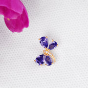 Blue Sapphire Gemstone & Diamond Solid 14k Yellow Gold Pendant