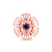 Blue Sapphire Gemstone Solid 14k Rose Gold Ring