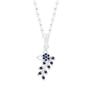 Blue Sapphire Gemstone Solid 925 Sterling Silver Pendant