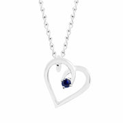 Blue Sapphire Gemstone Solid 925 Sterling Silver Heart Pendant