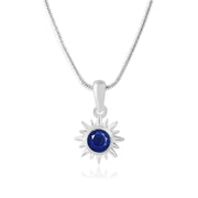 Blue Sapphire Gemstone Solid 925 Sterling Silver Pendant