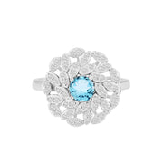 Blue Topaz Gemstone Solid 925 Sterling Silver Ring