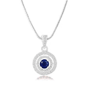 Blue Sapphire Gemstone Solid 925 Sterling Silver Pendant