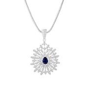 Blue Sapphire Gemstone Solid 925 Sterling Silver Pendant