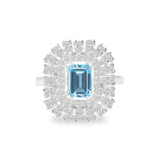 Blue Topaz Gemstone Solid 925 Sterling Silver Ring