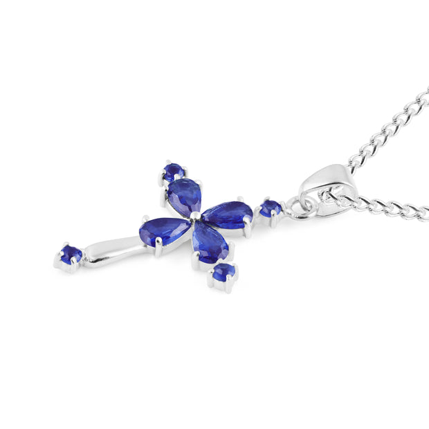 Blue Sapphire Gemstone Solid 925 Sterling Silver Pendant