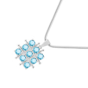 Blue Topaz Gemstone Solid 925 Sterling Silver Pendant