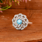 Blue Topaz Gemstone Solid 925 Sterling Silver Ring
