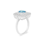 Blue Topaz Gemstone Solid 925 Sterling Silver Ring