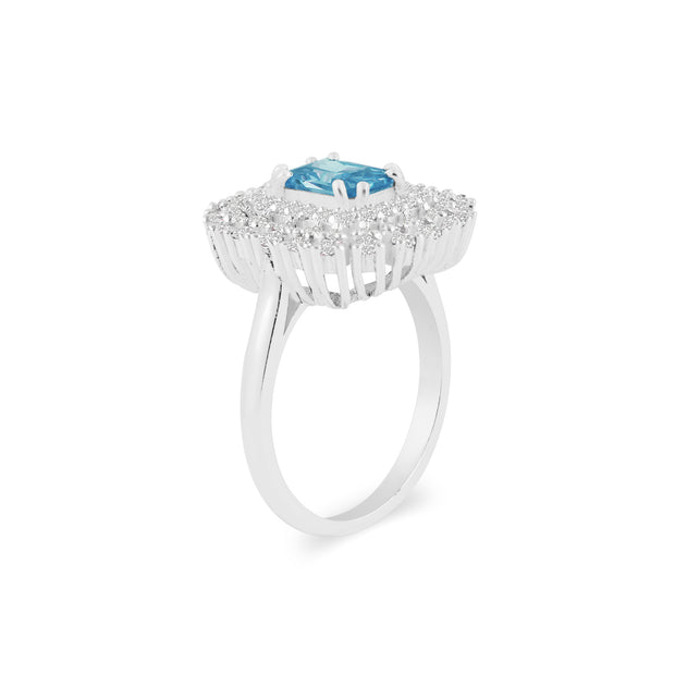Blue Topaz Gemstone Solid 925 Sterling Silver Ring