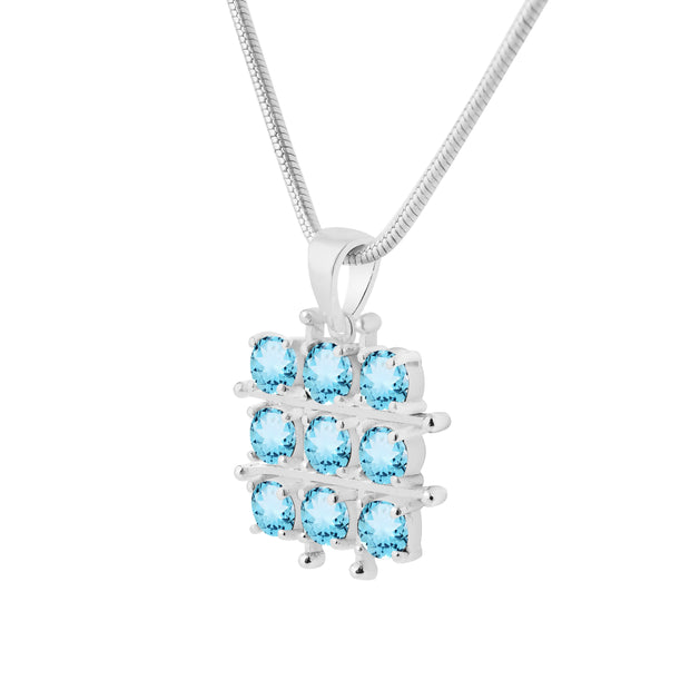 Blue Topaz Gemstone Solid 925 Sterling Silver Pendant