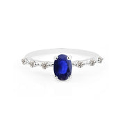 Blue Sapphire Gemstone Solid 925 Sterling Silver Ring