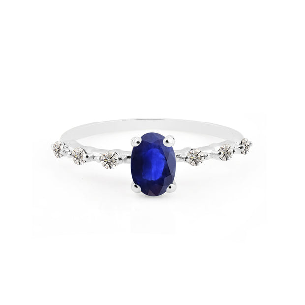 Blue Sapphire Gemstone Solid 925 Sterling Silver Ring