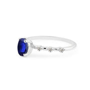 Blue Sapphire Gemstone Solid 925 Sterling Silver Ring