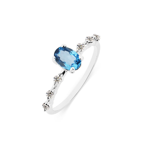 Blue Topaz Gemstone Solid 925 Sterling Silver Ring