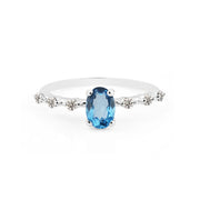Blue Topaz Gemstone Solid 925 Sterling Silver Ring