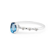 Blue Topaz Gemstone Solid 925 Sterling Silver Ring