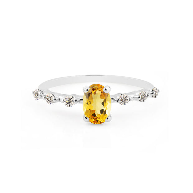 Citrine Gemstone Solid 925 Sterling Silver Ring