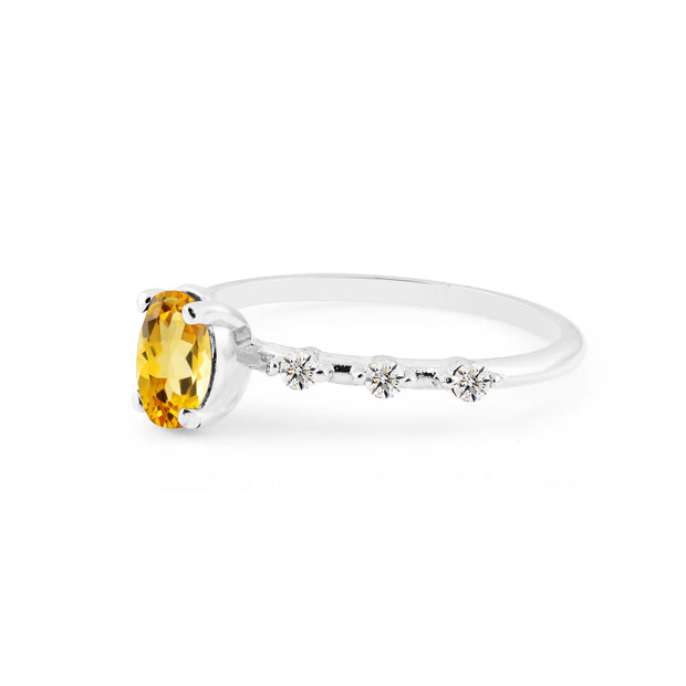 Citrine Gemstone Solid 925 Sterling Silver Ring