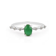 Emerald Gemstone Solid 925 Sterling Silver Ring