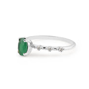 Emerald Gemstone Solid 925 Sterling Silver Ring