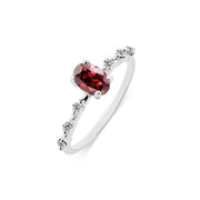 Garnet Gemstone Solid 925 Sterling Silver Ring
