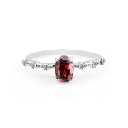 Garnet Gemstone Solid 925 Sterling Silver Ring