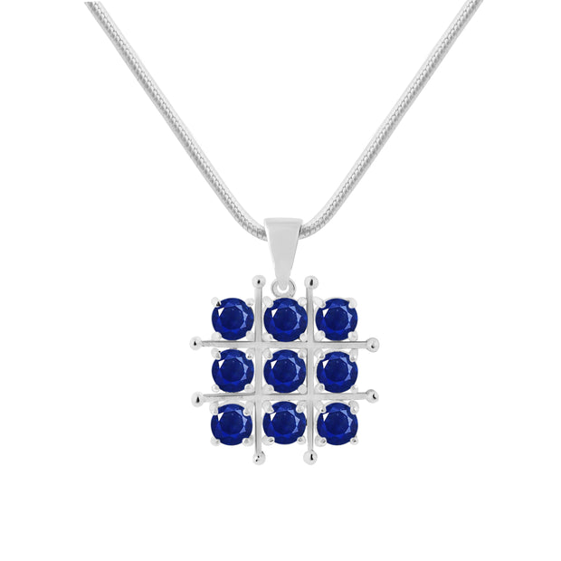 Blue Sapphire Gemstone Solid 925 Sterling Silver Pendant
