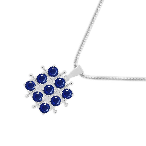 Blue Sapphire Gemstone Solid 925 Sterling Silver Pendant