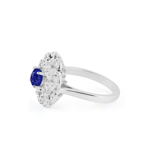 Blue Sapphire Gemstone Solid 925 Sterling Silver Ring